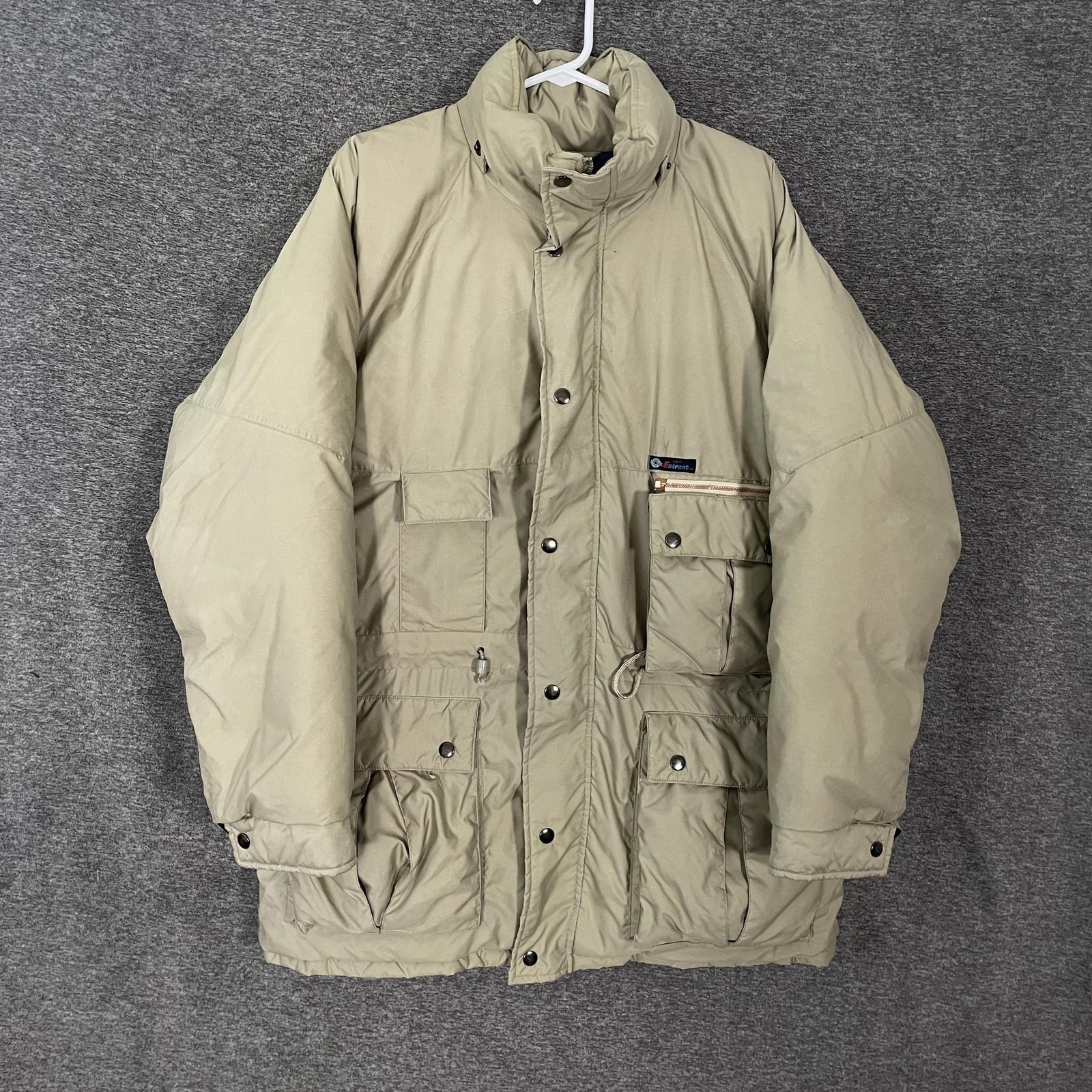 Vintage Swan Jacket Mens Xl Beige Down Puffer Entrant Fabric Outdoor Coat